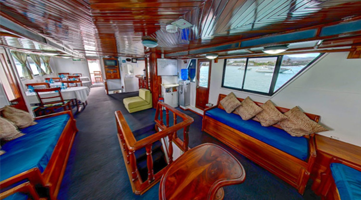 living room darwin yacht of galapagos islands