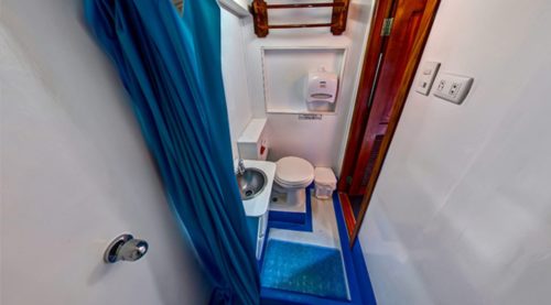 darwin yacht bathroom of galapagos islands