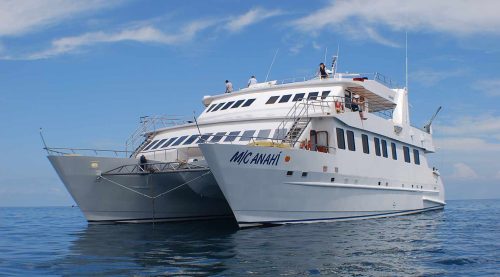 front photo anahi catamaran yacht of galapagos islands