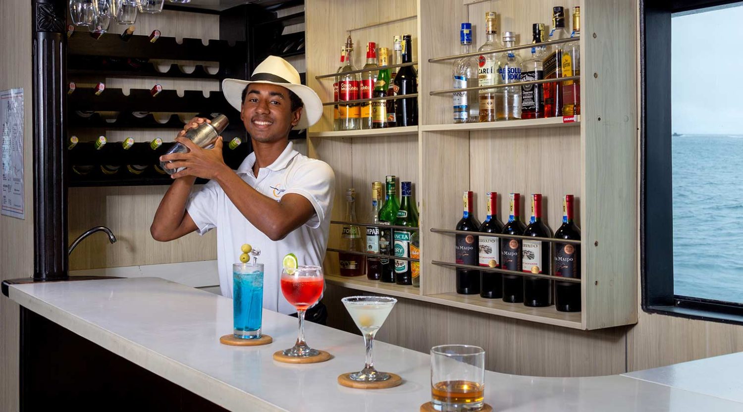 bartender of monserrat yacht of galapagos islands