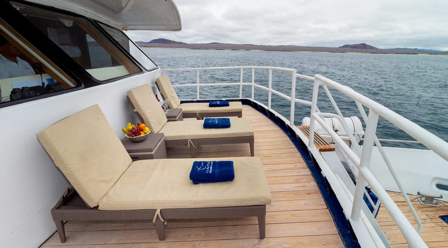 top deck of monserrat yacht of galapagos islands