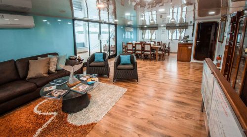 anahi catamaran yacht living room of galapagos islands tours