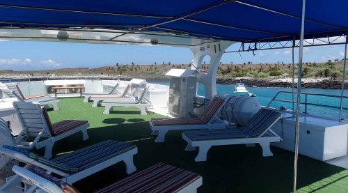 top deck angelito yacht of galapagos islands