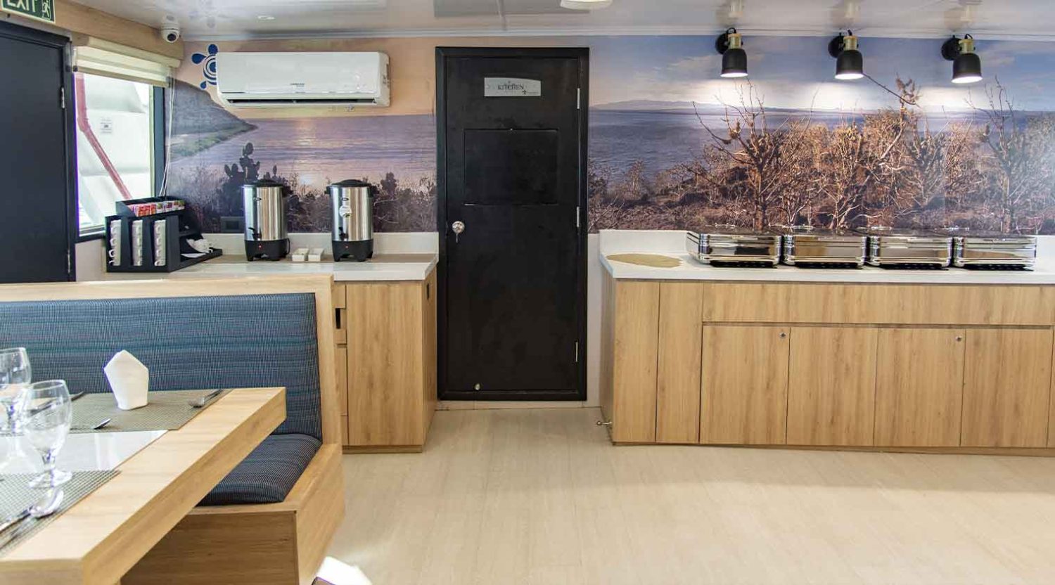 kitchen of bonita yacht of galapagos islands tours
