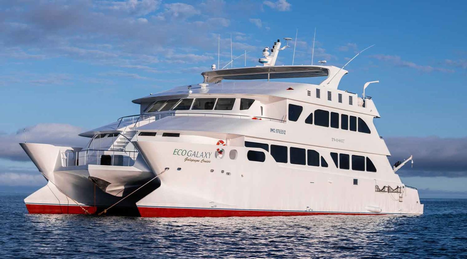 Eco Galaxy Yacht front photo of galapagos islands tours