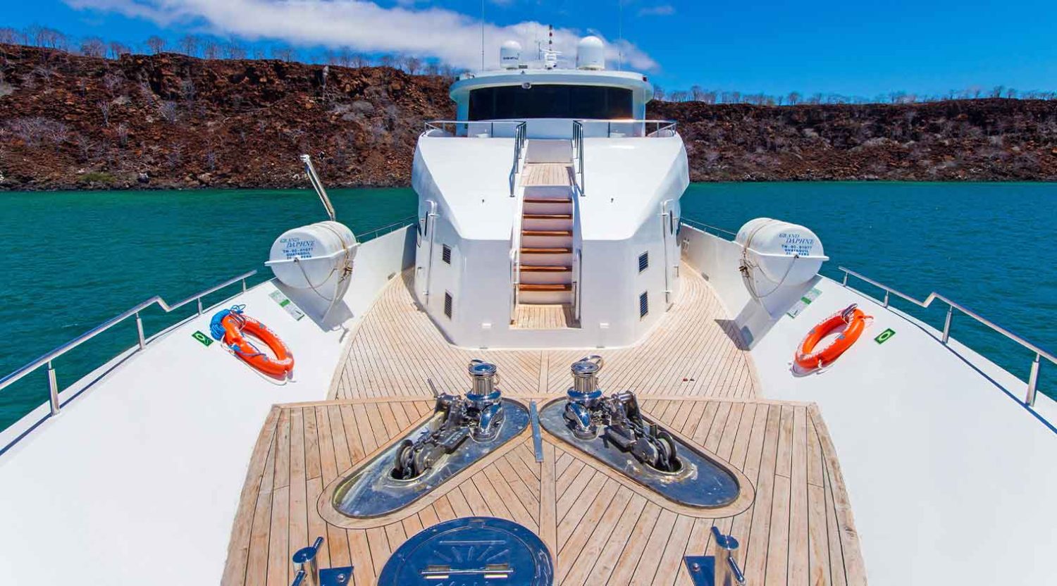 top deck grand daphne yacht of galapagos islands tours
