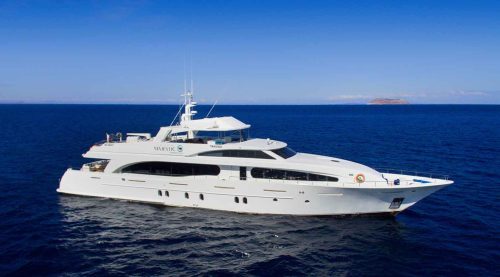 grand majestic galapagos yacht aerial photo of galapagos islands tours