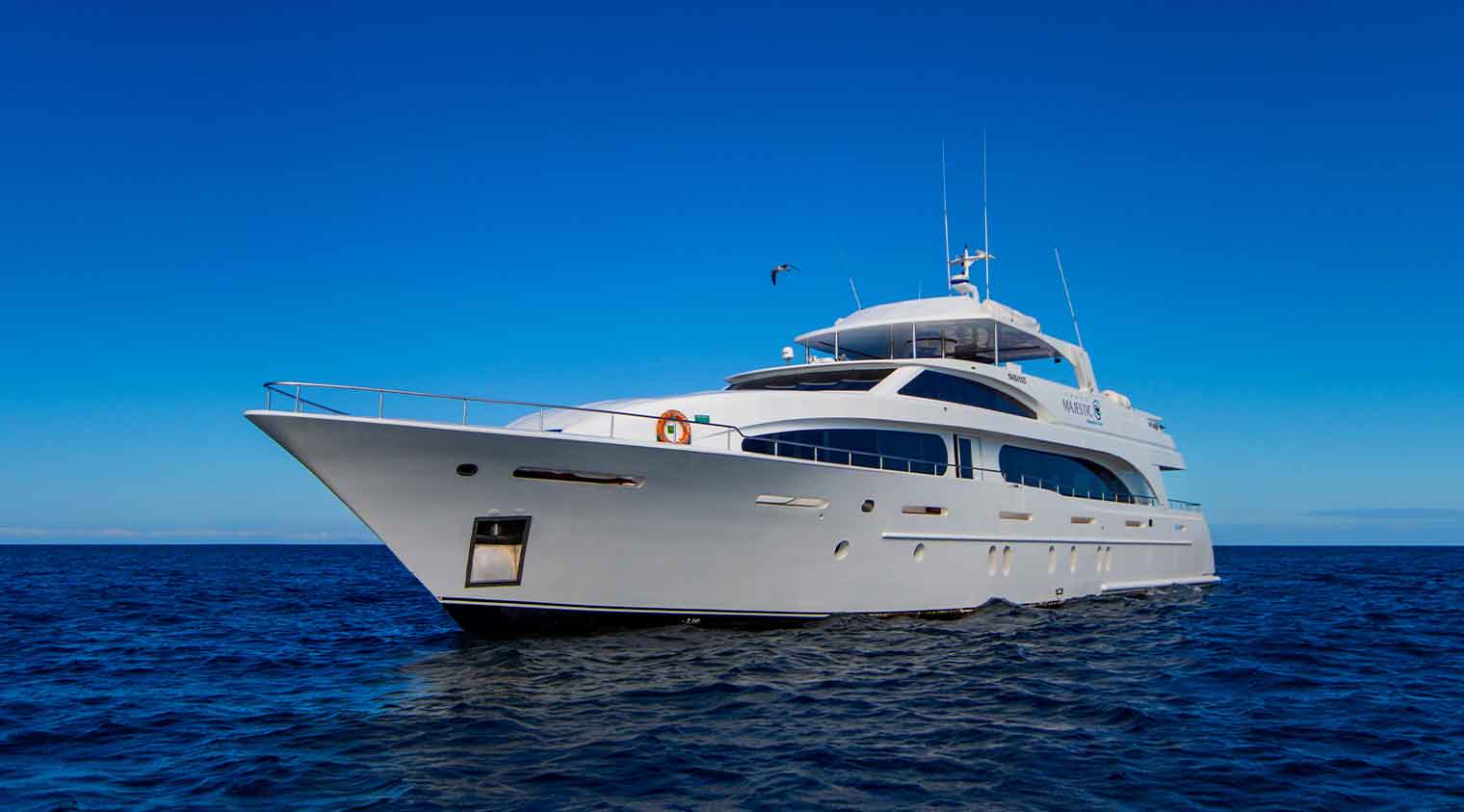 grand majestic galapagos yacht front of galapagos islands tours