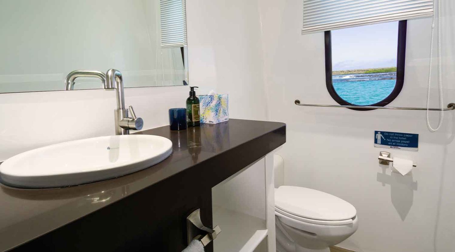 Natural Paradise Yacht bathroom of galapagos islands tours