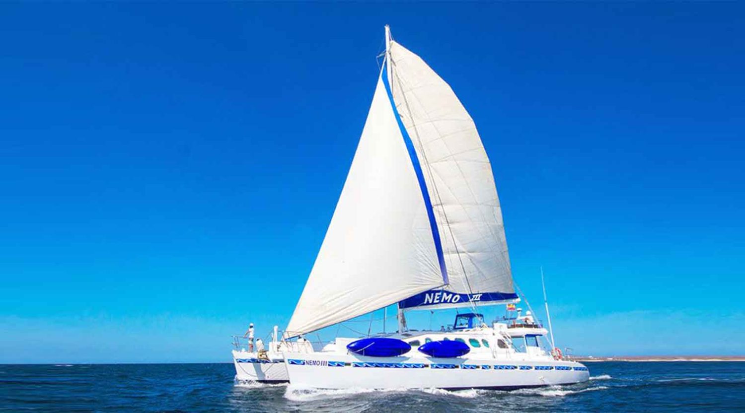 side photo of nemo 3 yacht of galapagos islands