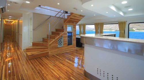 Grand Queen Beatriz Yacht inside galapagos islands tours